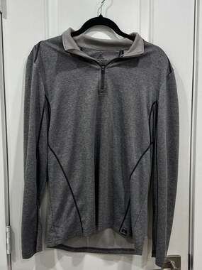 prAna Men's Gray 1/4 Zip Performance Pullover Long Sleeve Shirt